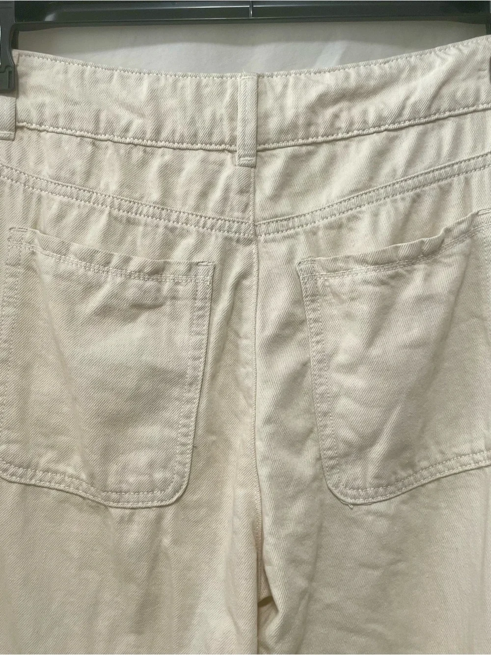 Zara Linen Cream Button-Fly Chinos